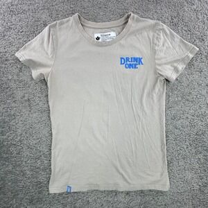Dutch Bros Coffee Drink One For Dane ALS Graphic Tee Tan Small Womens Shirt